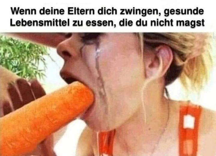 Wenn deine Eltern dich zwingen, gesunde Lebensmittel zu essen, die du nicht magst