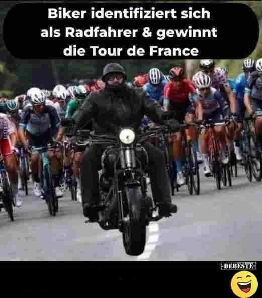 Biker identifiziert sich als Radfahrer & gewinnt die Tour de France