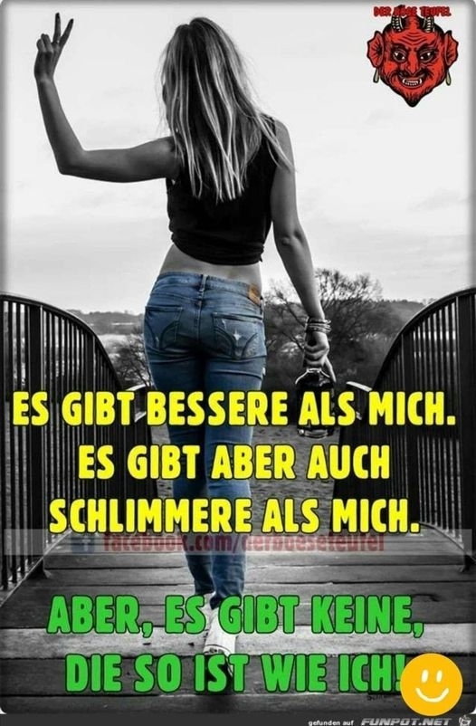 ES GIBT BESSERE ALS MICH. - ES GIBT ABER AUCH SCHLIMMERE ALS MICH. - ABER, ES GIBT KEINE, DIE SO IST WIE ICH!